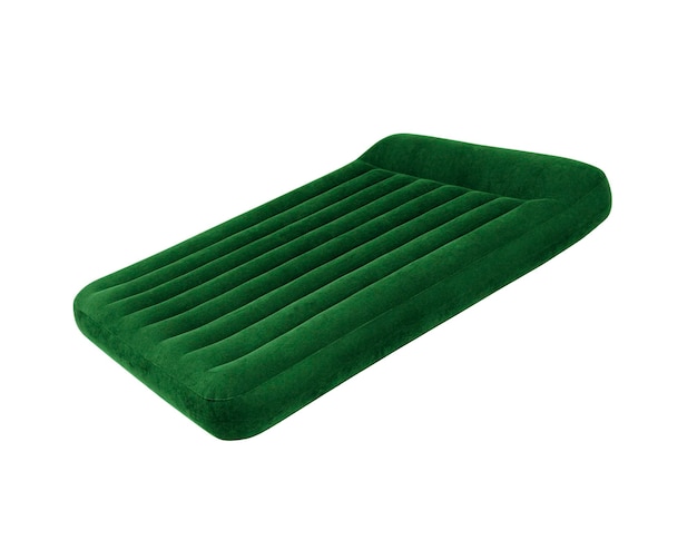 Green soft air bed isolated