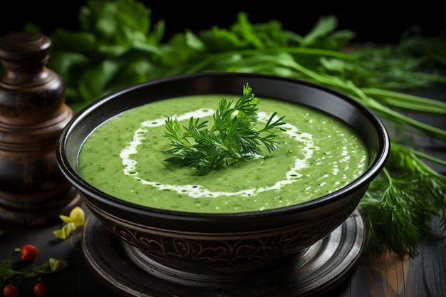 Green soup of sorrel