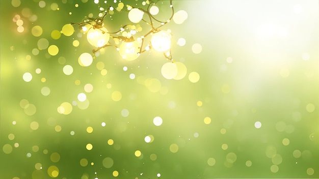 Green space bokeh spring lights background