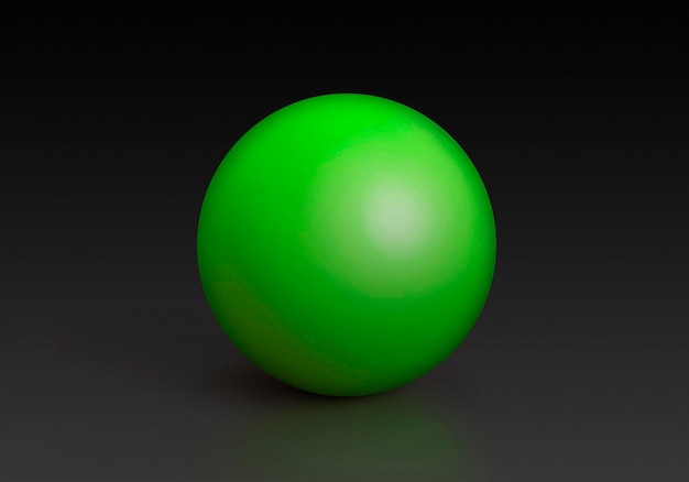 Green spheres isolated on black background 3d render