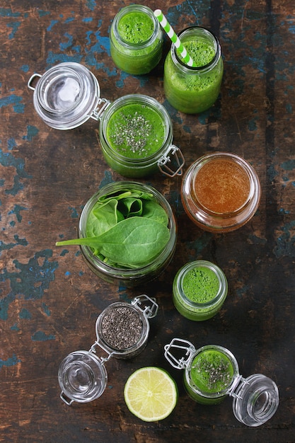 Photo green spinach smoothie