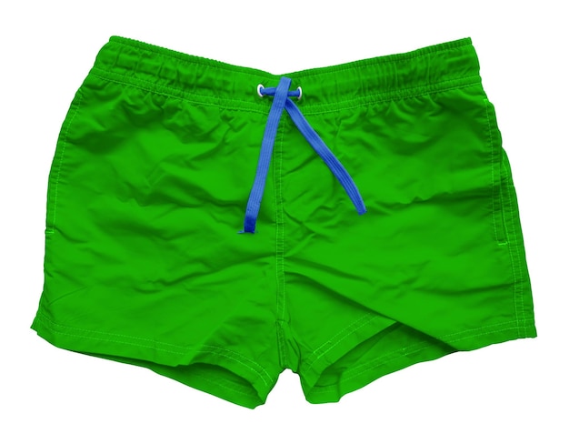 Green sports shorts isolated