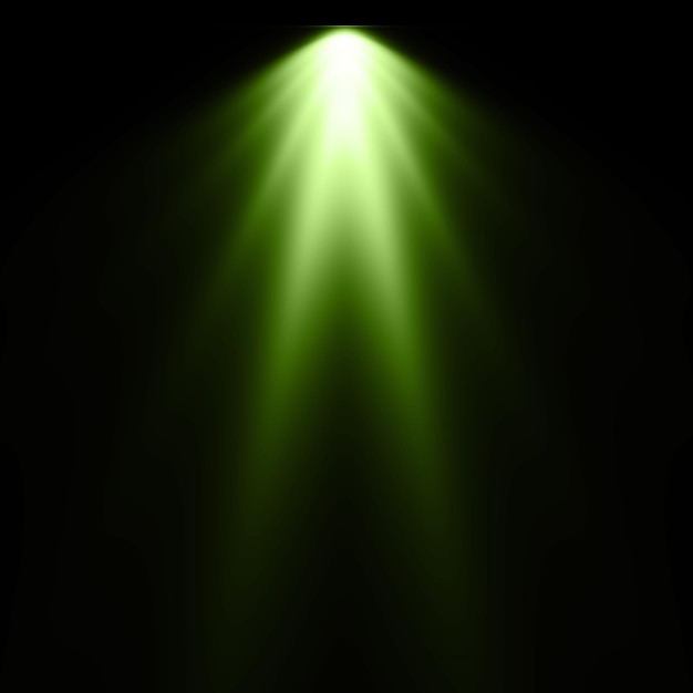 Green spotlight of lighting with black background