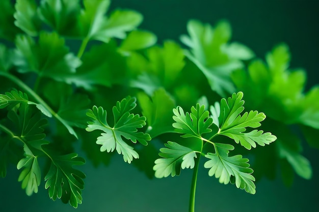 Foto un rametto verde di prezzemolo è una dieta sana.