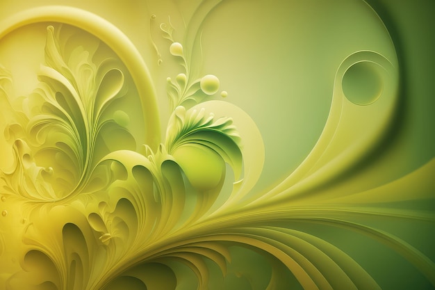 Green spring abstract smooth floral background Generative AI