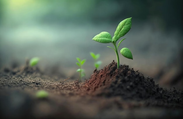 Green sprout in the soil