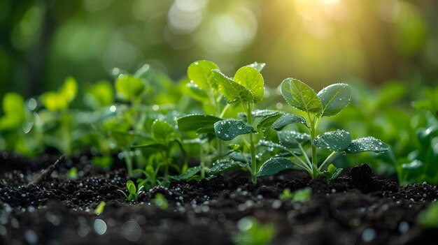 写真 進歩の緑の芽 科学と自然の調和 概念 科学と環境の持続可能性 環境の進歩 緑の技術 環境に優しいイノベーション