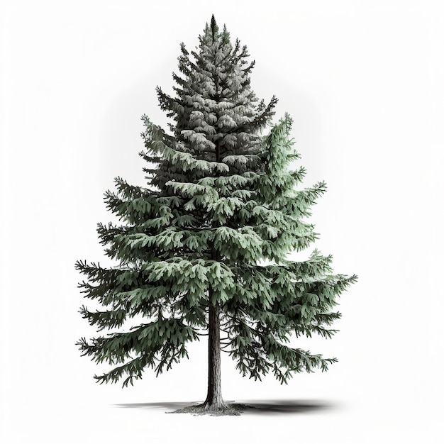 Green spruce tree isolated Illustration Generative AI