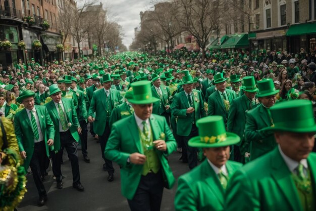 Above the Green St Patricks Day Celebration from the Sky