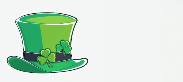 Green St Patricks Day hat isolated on white background