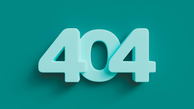 Foto palco verde con il numero 404 sito web di caricamento e connessione errore tema 3d illustrazione