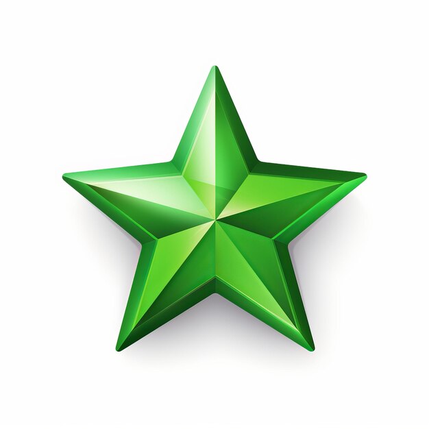 Photo a green star on a white background