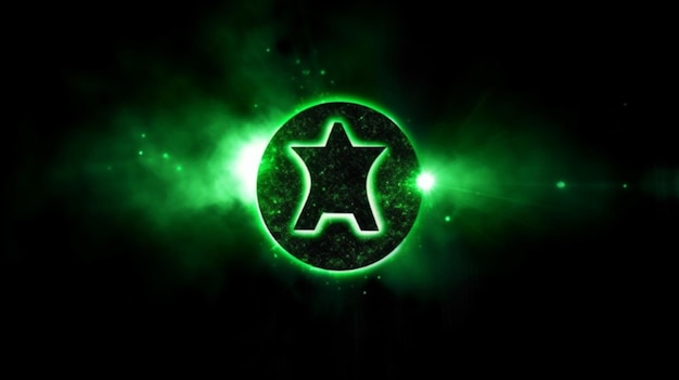 A green star with the word star in the middle