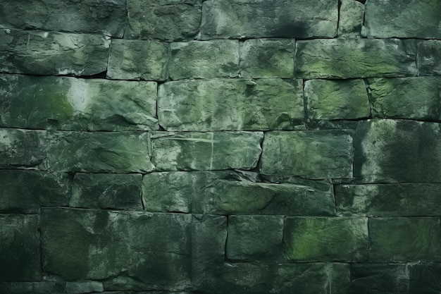 Green stone wall texture background