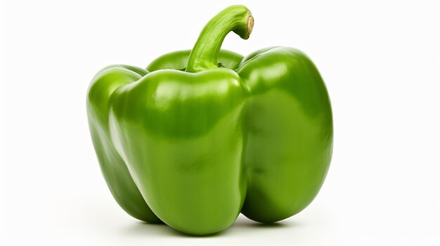 Green sweet pepper bell isolated on white background