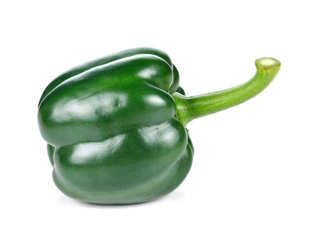 Green sweet pepper on white 