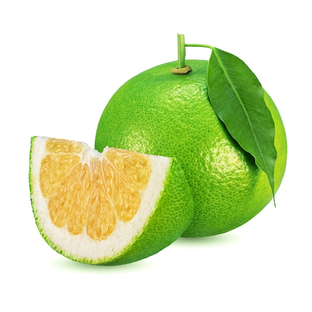 green sweetie citrus fruit isolated