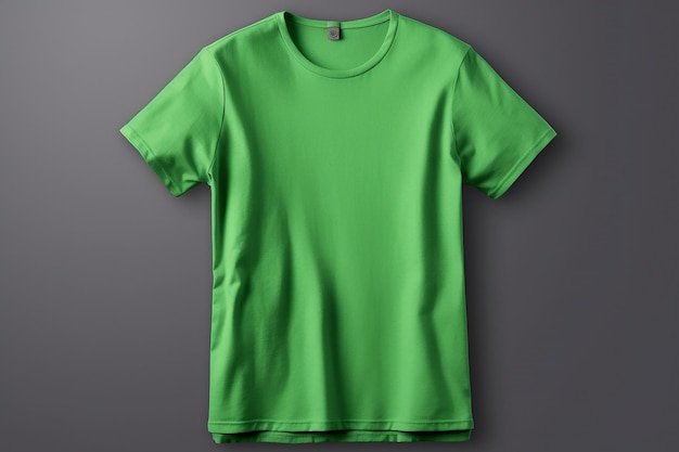 Green t - shirt with the word t - shirt on a gray background