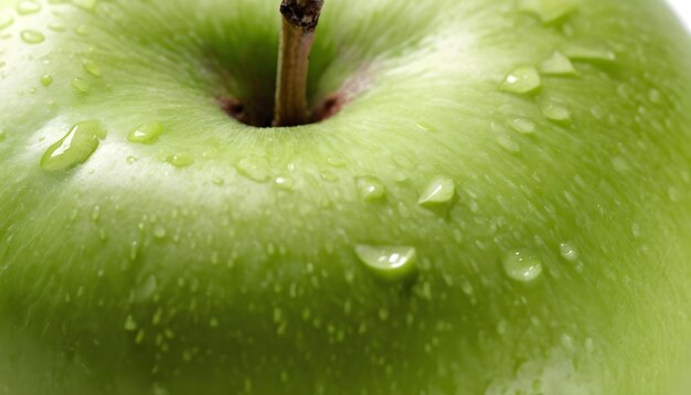 Photo green tasty apple on the white