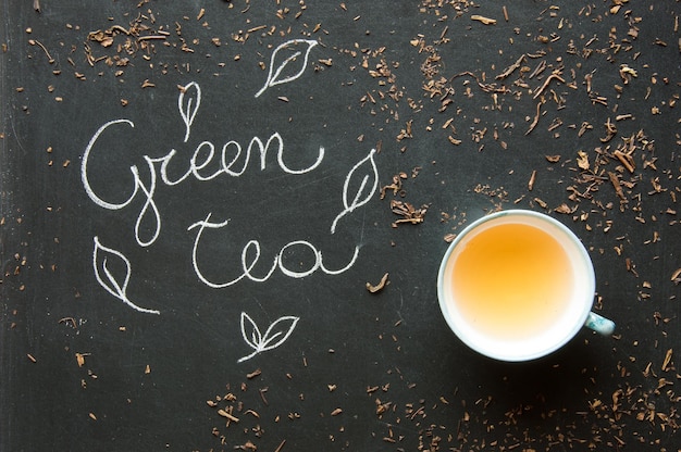 Фото Зеленый чай банча макробиотический напиток для натуральной пищи и здорового питания