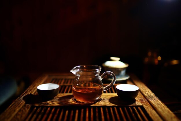 カフェの装飾に緑茶