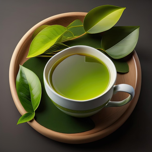 Green tea leaves