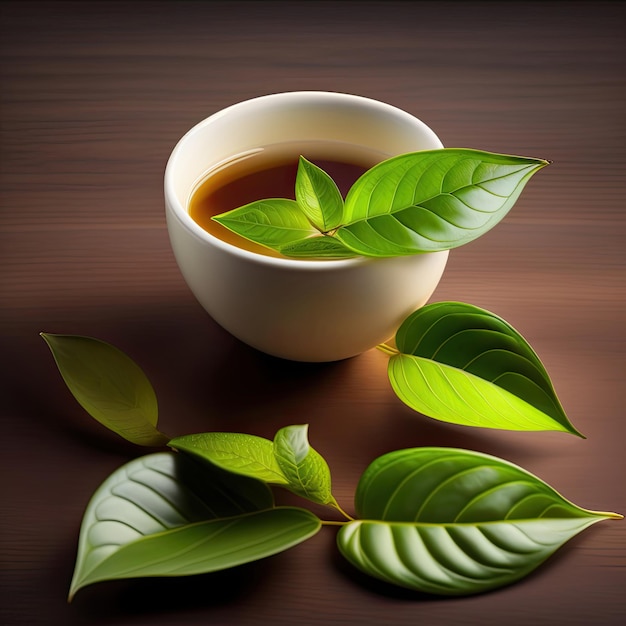 Green tea leaves