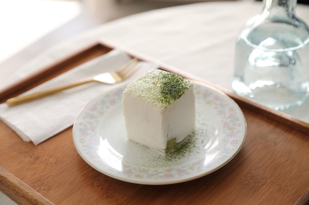 Green tea Macha cake japanese style dessert
