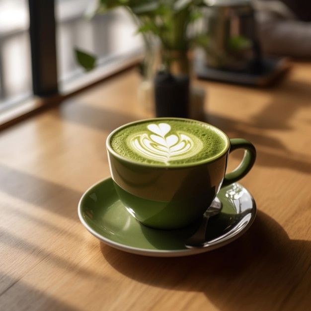 Green tea matcha latte or matcha green tea latte