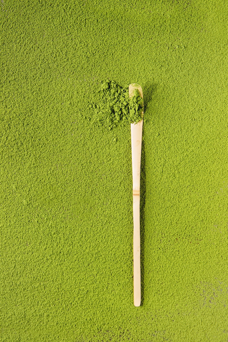 Photo green tea matcha powder