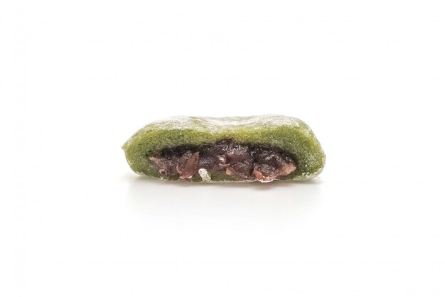 green tea mochi with red bean