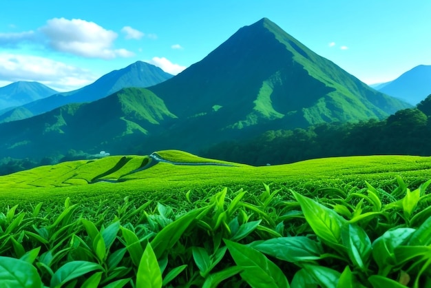 green tea plantations tea garden mountains