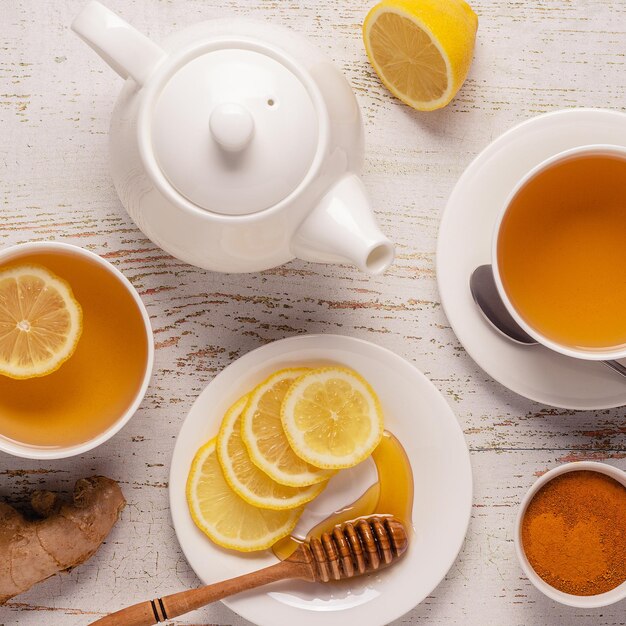 Green tea with lemon and honey Immunity boosting and cold remedies