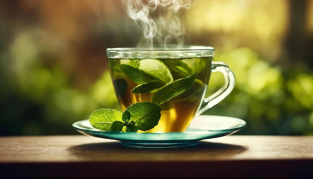 Green tea with mint