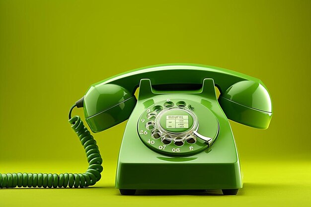 Photo a green telephone with the word  on it