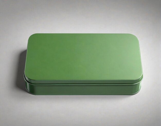 a green tin with a metal lid