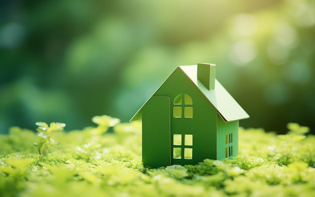 Green Tiny House Placed in Natural Grass