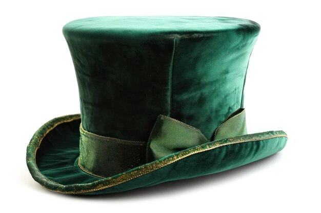 A green top hat with a bow