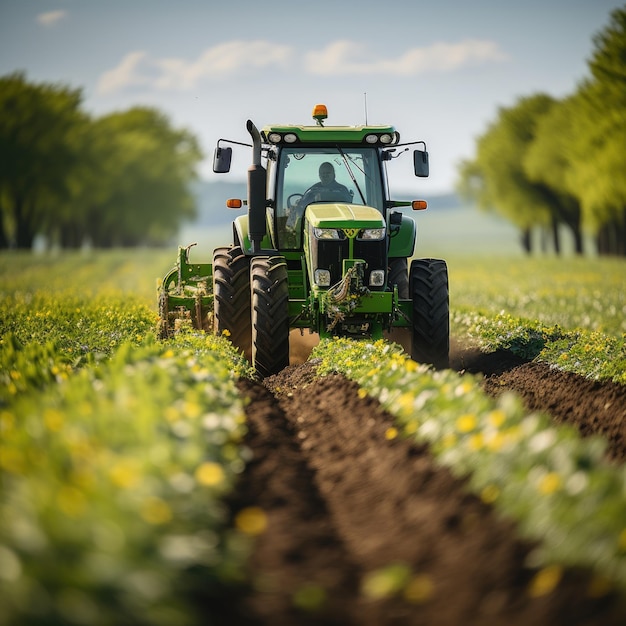 Green Tractor farming rural