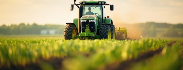 Green Tractor farming rural