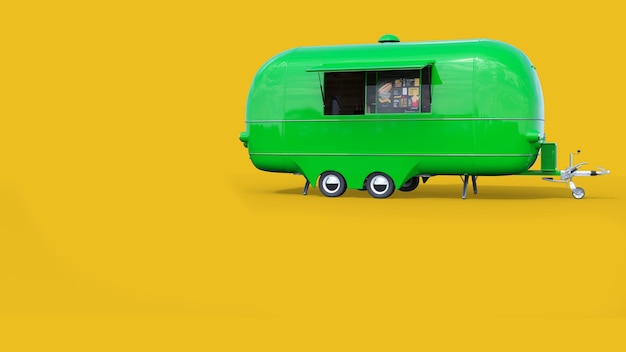 A green trailer with a green trailer that says " the green trailer ".