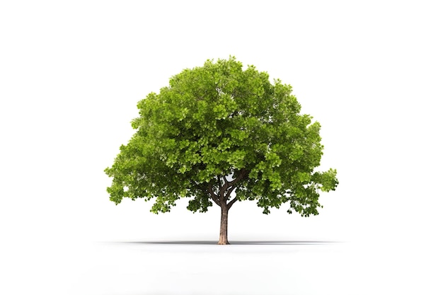 Зеленое дерево на белом фоне