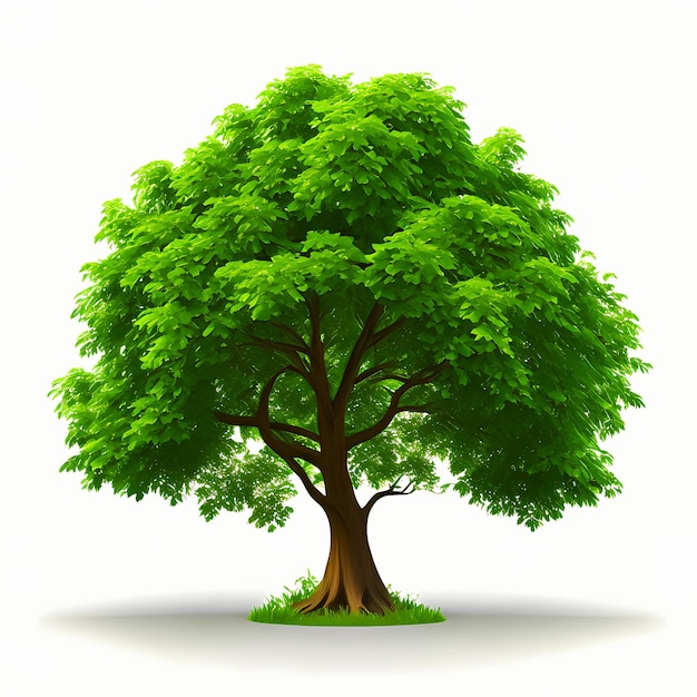 Green tree isolated on white background