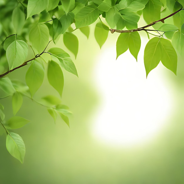 Photo a green tree with the sun behind it