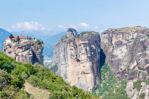 Green trees and rock mountains