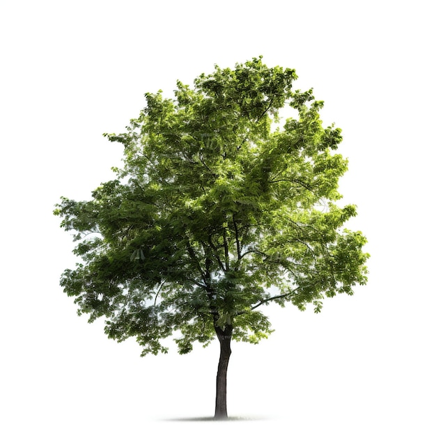 Green trees on white background