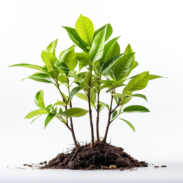 Green trees on white background