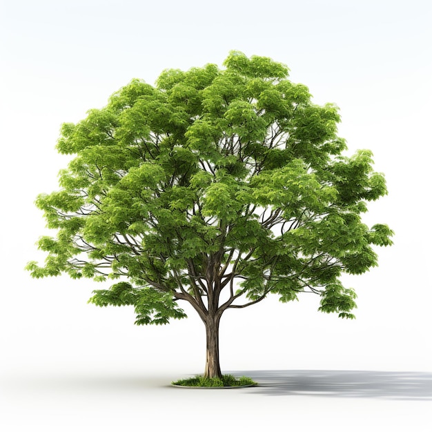 Green trees on white background