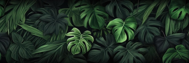 Green tropical leaves background