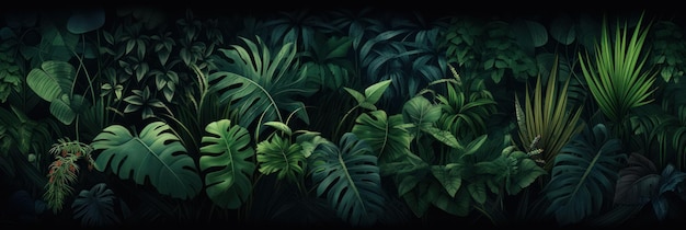 Green tropical leaves background